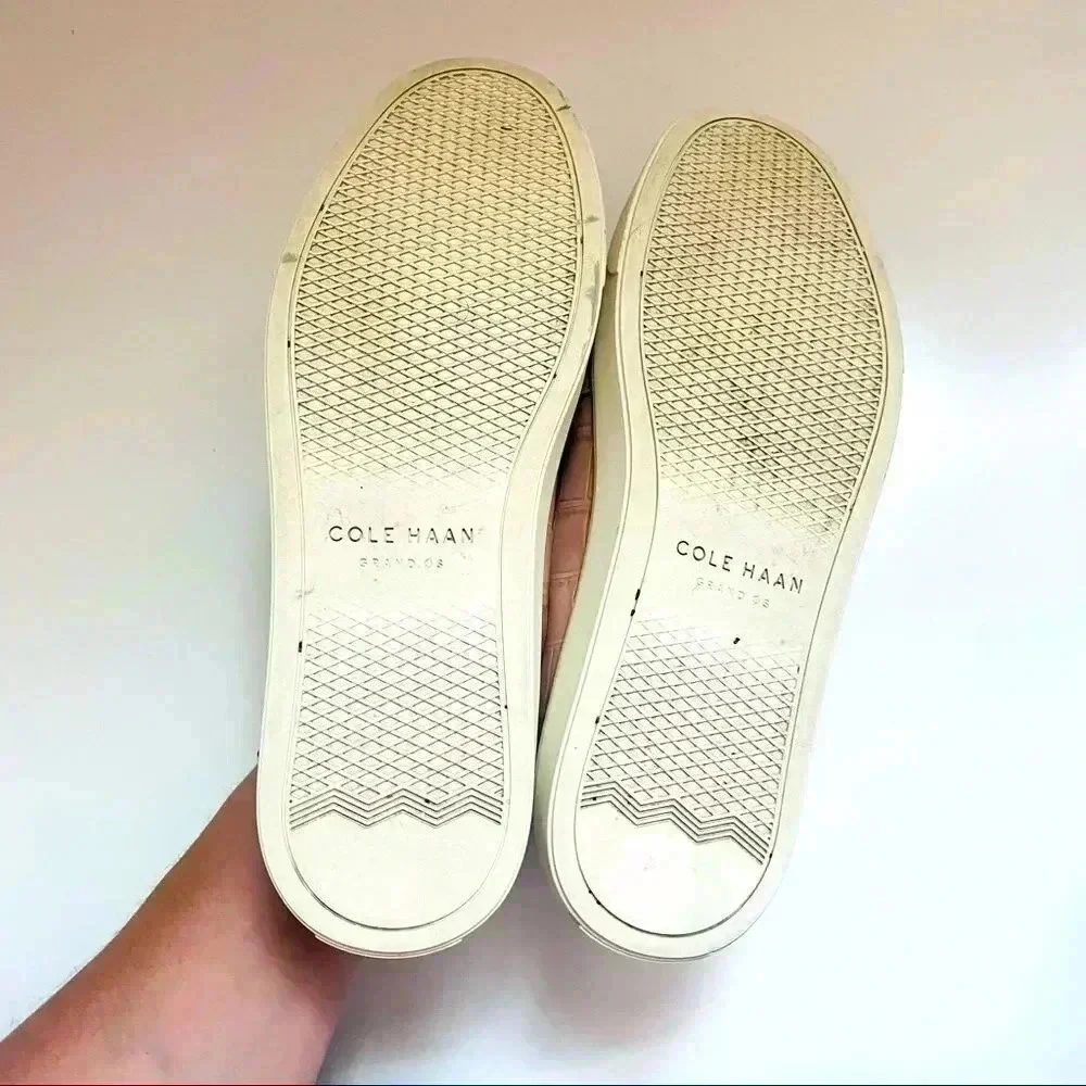 Cole Haan GrandPro Croc Leather Sneakers Pink - Picture 9 of 10
